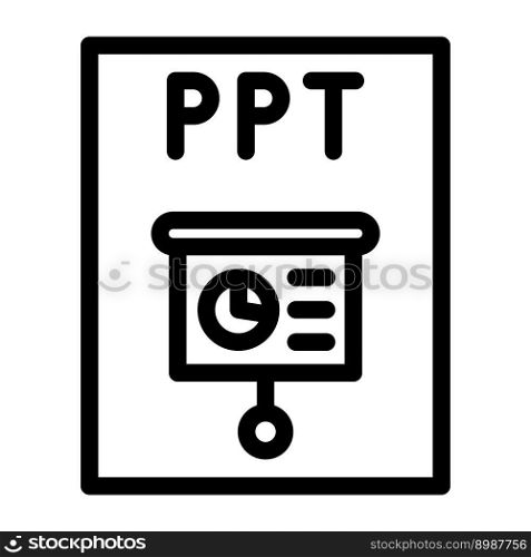 ppt file format document line icon vector. ppt file format document sign. isolated contour symbol black illustration. ppt file format document line icon vector illustration