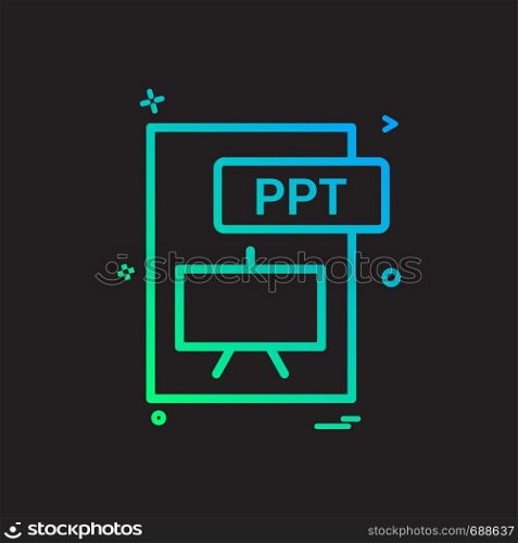 ppt file format icon vector design