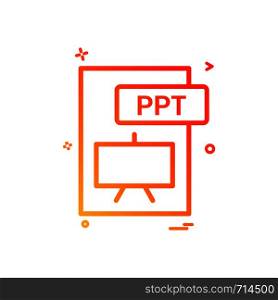 ppt file format icon vector design