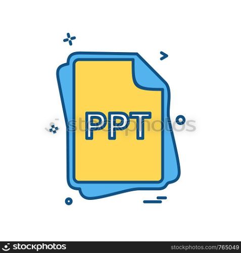 PPT file type icon design vector