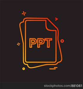 PPT file type icon design vector