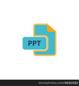 PPT Icon Vector. Flat color symbol. PPT Icon Vector