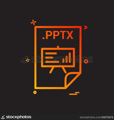 PPTX application download file files format icon vector design