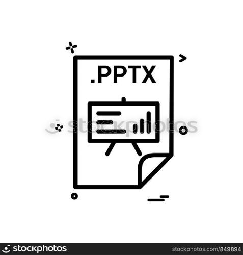 PPTX application download file files format icon vector design