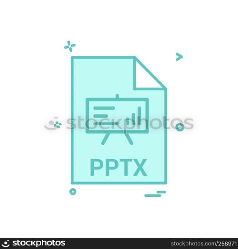 pptx file file extension file format icon vector design