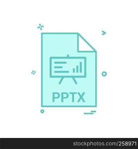 pptx file file extension file format icon vector design