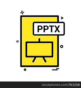 pptx file format icon vector design