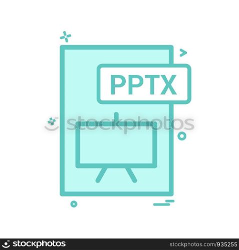 pptx file format icon vector design