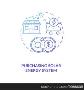 Practical use of solar panels concept icon. Maximizing financial position from installing solar panel systems idea thin line illustration. Vector isolated outline RGB color drawing. Practical use of solar panels concept icon