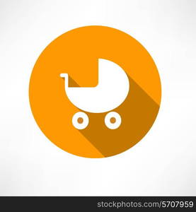 pram icon Flat modern style vector illustration