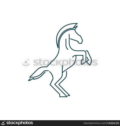 Prancing Horse Symbol in Elegant Line Art