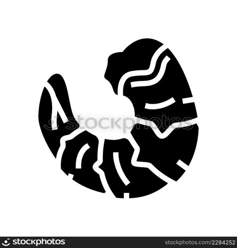 prawn seafood glyph icon vector. prawn seafood sign. isolated contour symbol black illustration. prawn seafood glyph icon vector illustration