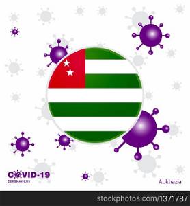 Pray For Abkhazia. COVID-19 Coronavirus Typography Flag. Stay home, Stay Healthy. Take care of your own health