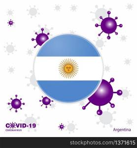 Pray For Argentina. COVID-19 Coronavirus Typography Flag. Stay home, Stay Healthy. Take care of your own health