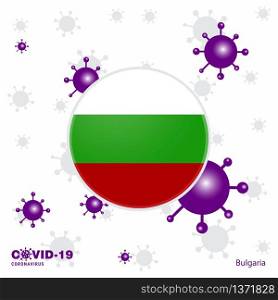 Pray For Bulgaria. COVID-19 Coronavirus Typography Flag. Stay home, Stay Healthy. Take care of your own health