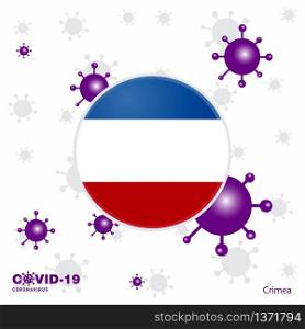 Pray For Crimea. COVID-19 Coronavirus Typography Flag. Stay home, Stay Healthy. Take care of your own health