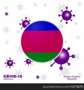 Pray For Kuban Peoples Republic. COVID-19 Coronavirus Typography Flag. Stay home, Stay Healthy. Take care of your own health