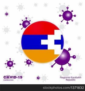 Pray For Nagorno Karabakh Republic. COVID-19 Coronavirus Typography Flag. Stay home, Stay Healthy. Take care of your own health