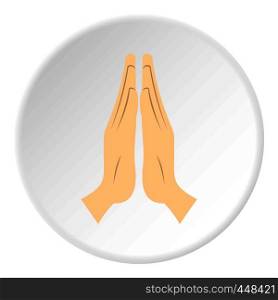 Prayer icon in flat circle isolated vector illustration for web. Prayer icon circle