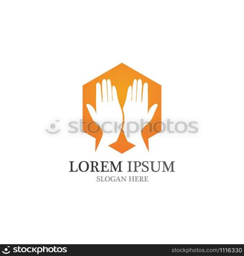 praying hands symbol and logo vector
