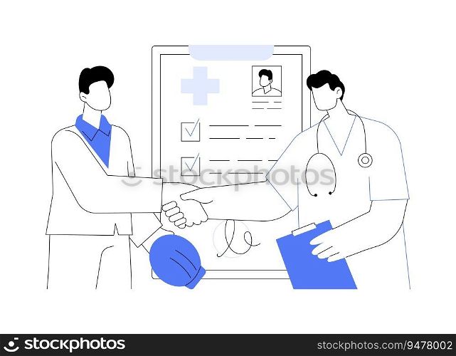 Pre-employment screening abstract concept vector illustration. Employer undergoes medical examination before hiring, occupational medicine sector, preventative medicine abstract metaphor.. Pre-employment screening abstract concept vector illustration.