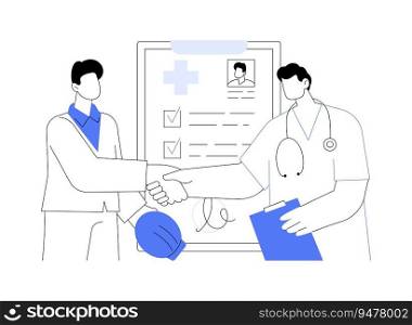 Pre-employment screening abstract concept vector illustration. Employer undergoes medical examination before hiring, occupational medicine sector, preventative medicine abstract metaphor.. Pre-employment screening abstract concept vector illustration.