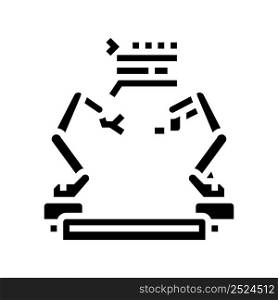 pre-programmed robot glyph icon vector. pre-programmed robot sign. isolated contour symbol black illustration. pre-programmed robot glyph icon vector illustration