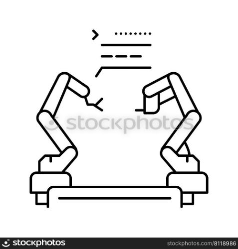 pre-programmed robot line icon vector. pre-programmed robot sign. isolated contour symbol black illustration. pre-programmed robot line icon vector illustration
