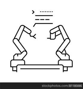 pre-programmed robot line icon vector. pre-programmed robot sign. isolated contour symbol black illustration. pre-programmed robot line icon vector illustration