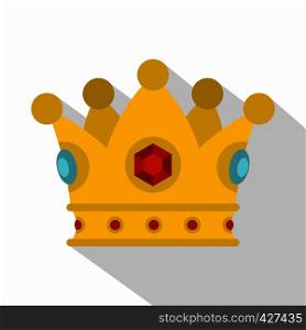 Precious crown icon. Flat illustration of precious crown vector icon for web. Precious crown icon, flat style