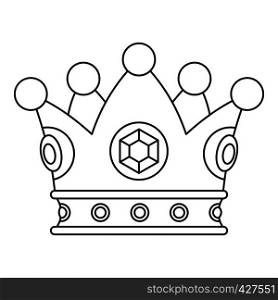 Precious crown icon. Outline illustration of precious crown vector icon for web. Precious crown icon, outline style