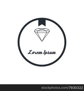 precious diamond gemstone badge theme vector art illustration. diamond badge theme