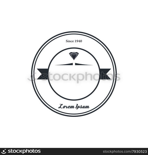 precious diamond gemstone badge theme vector art illustration. diamond badge theme