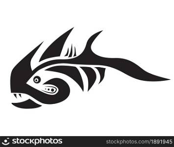 Predator fish creative design. Vector illustration.