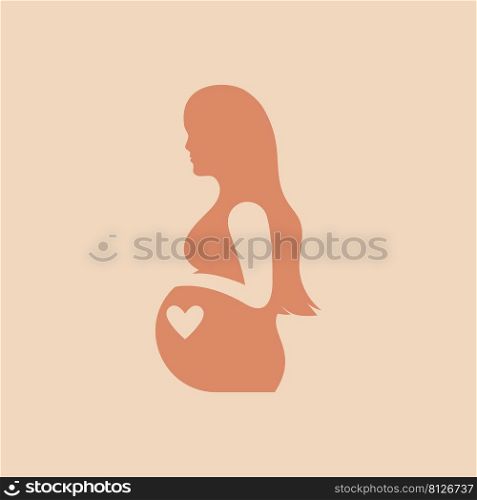 Pregnancy logo illustration vector flat design template