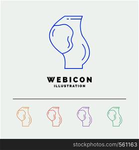 pregnancy, pregnant, baby, obstetrics, fetus 5 Color Line Web Icon Template isolated on white. Vector illustration. Vector EPS10 Abstract Template background