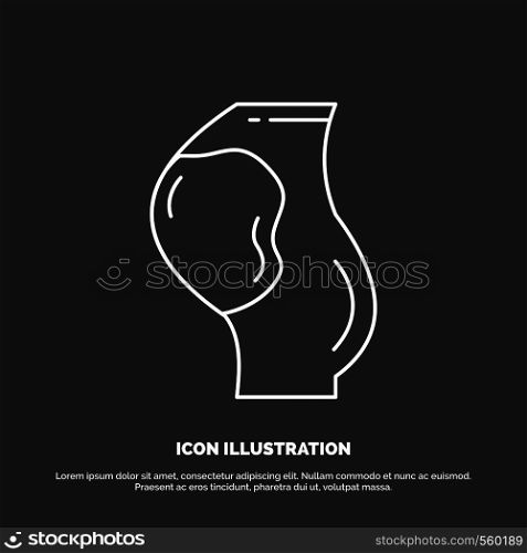pregnancy, pregnant, baby, obstetrics, fetus Icon. Line vector symbol for UI and UX, website or mobile application. Vector EPS10 Abstract Template background