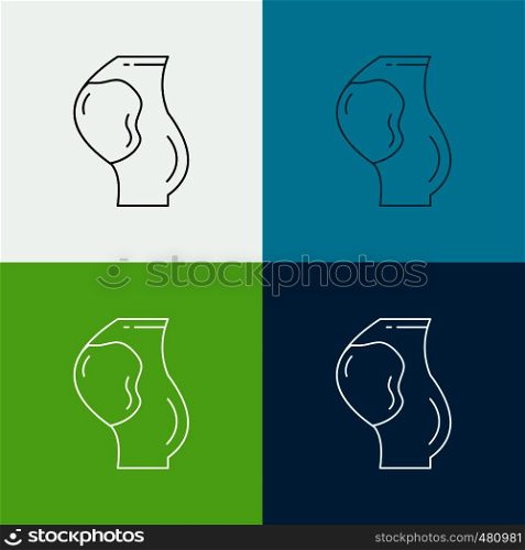 pregnancy, pregnant, baby, obstetrics, fetus Icon Over Various Background. Line style design, designed for web and app. Eps 10 vector illustration. Vector EPS10 Abstract Template background