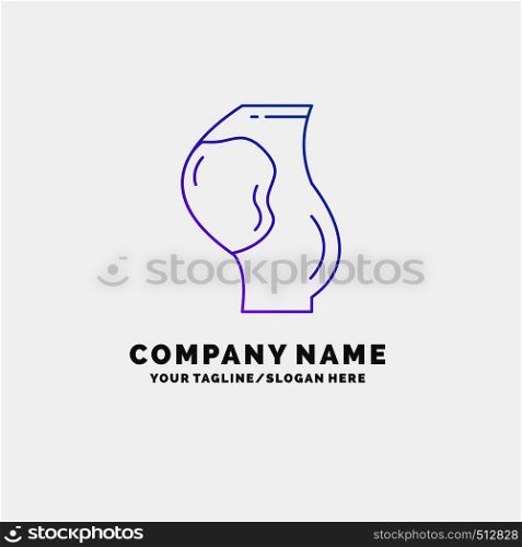 pregnancy, pregnant, baby, obstetrics, fetus Purple Business Logo Template. Place for Tagline. Vector EPS10 Abstract Template background