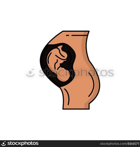 pregnancy, pregnant, baby, obstetrics, Mother Flat Color Icon Vector