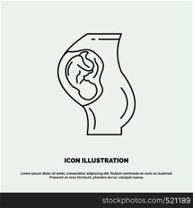 pregnancy, pregnant, baby, obstetrics, Mother Icon. Line vector gray symbol for UI and UX, website or mobile application. Vector EPS10 Abstract Template background