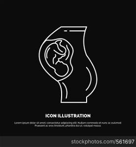pregnancy, pregnant, baby, obstetrics, Mother Icon. Line vector symbol for UI and UX, website or mobile application. Vector EPS10 Abstract Template background