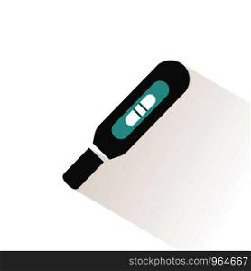 Pregnancy test. Flat color icon with beige shade. Pharmacy vector illustration