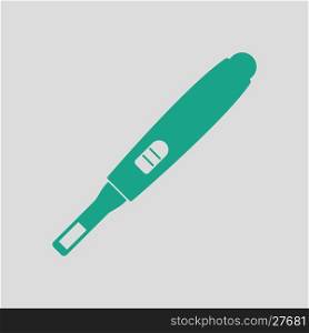 Pregnancy test icon. Gray background with green. Vector illustration.