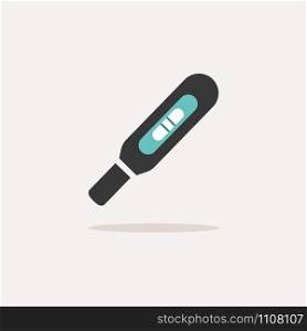 Pregnancy test. Icon with shadow on a beige background. Pharmacy flat vector illustration