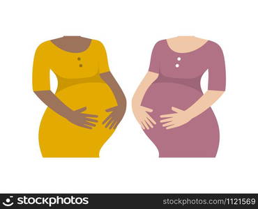 Pregnancy women set. Flat vector illustration