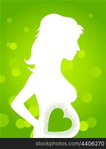 Pregnant girl2. Silhouette of the pregnant girl against colours. A vector illustration