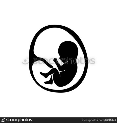 Pregnant mother and fetus icon logo, vector design illustration