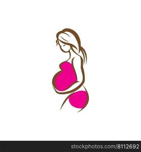 pregnant mother icon logo design template