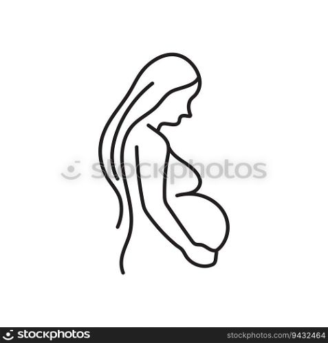  Pregnant vector logo design mother template